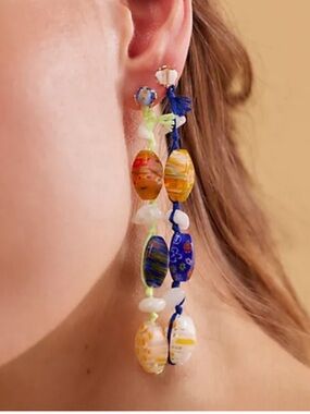 FREE PEOPLE X ARIANA OST NWT voyage dangle earrings - multi yellow